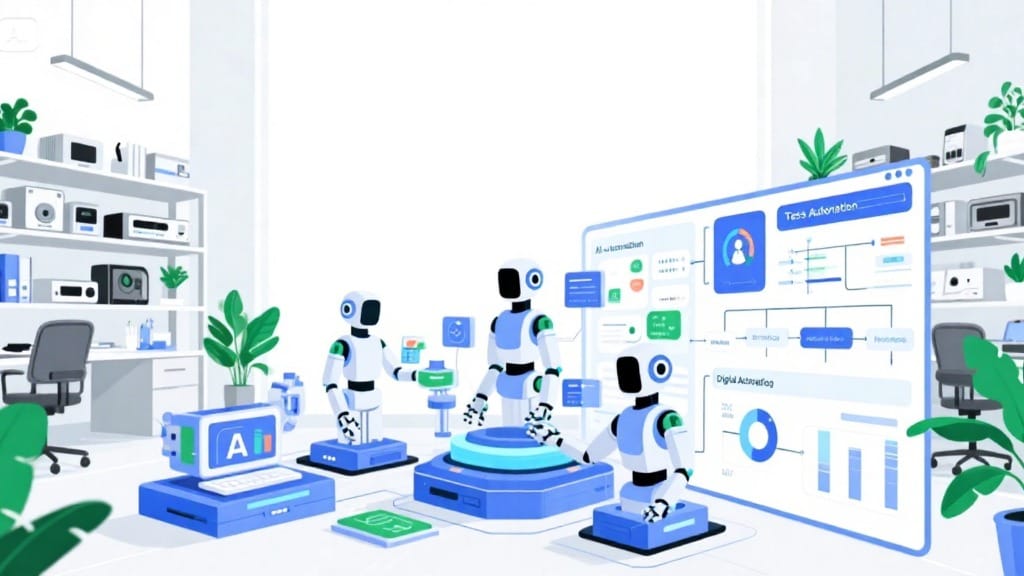 AI automation agency team managing digital workflows and tasks for UK startups and businesses.