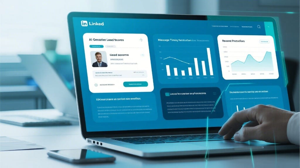 AI analyzing LinkedIn data to improve lead targeting and message timing for UK sales teams