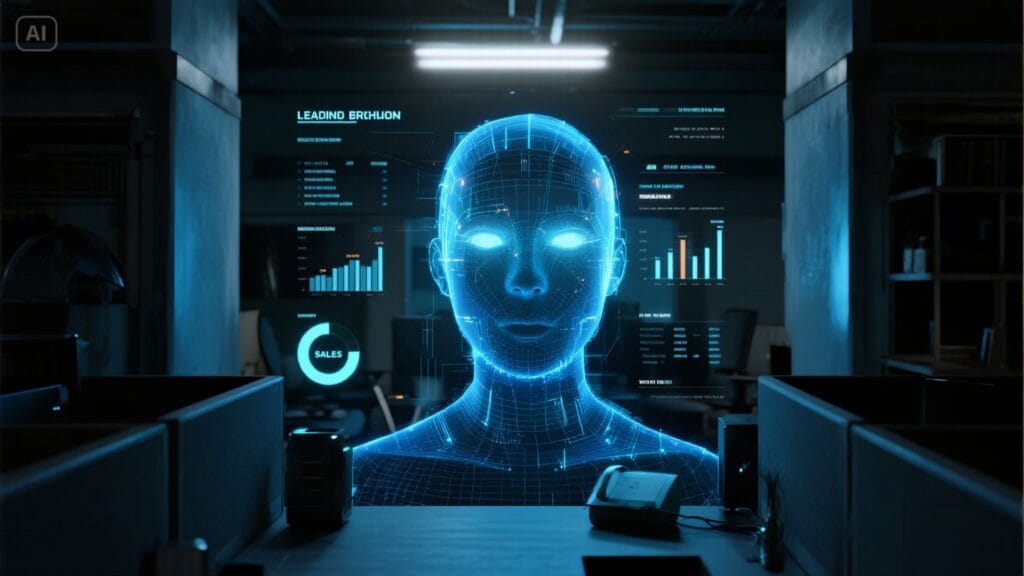 Visual concept of AI SDR agent automating sales tasks for Birmingham businesses