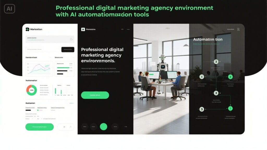 What Is Marketing Agency Automation? 4 Professional UK marketing agency using AI automation tools to manage campaigns and analytics
