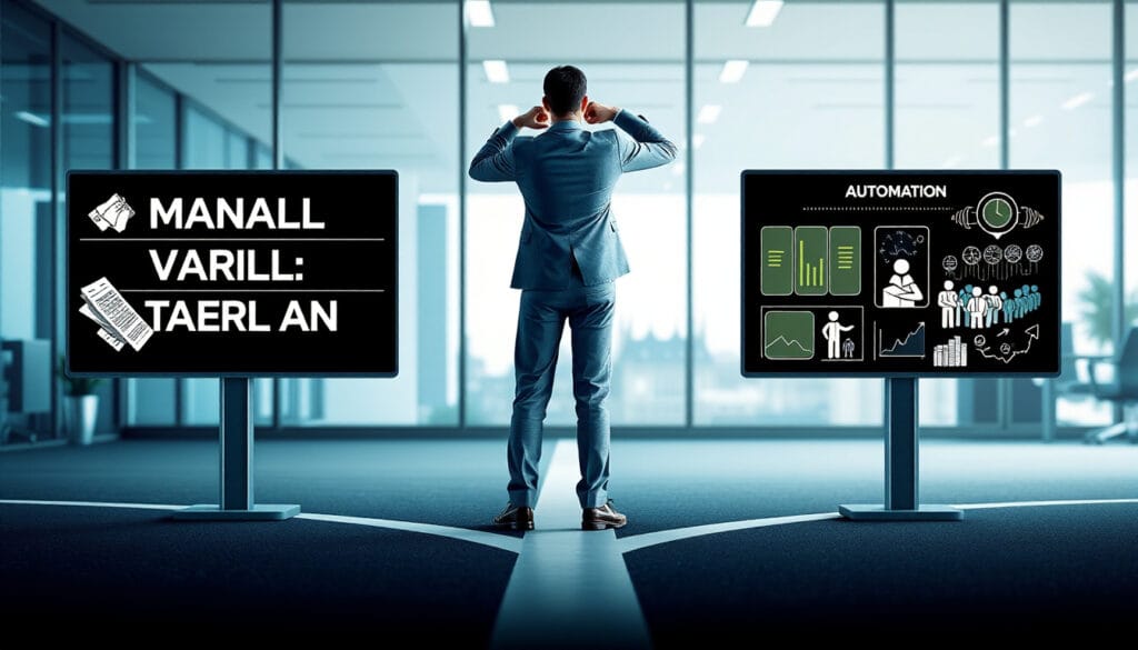 UK business owner choosing between manual processes and BPA agency-led automation for growth
