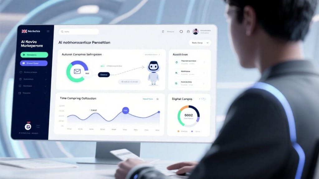 Top Marketing Automation Tools in the UK: 2025 Guide for SMEs 4 AI marketing dashboard optimising campaigns with automation, analytics, and customer segmentation tools in the UK